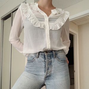 THE KOOPLES WHITE BLOUSE SIZE XS